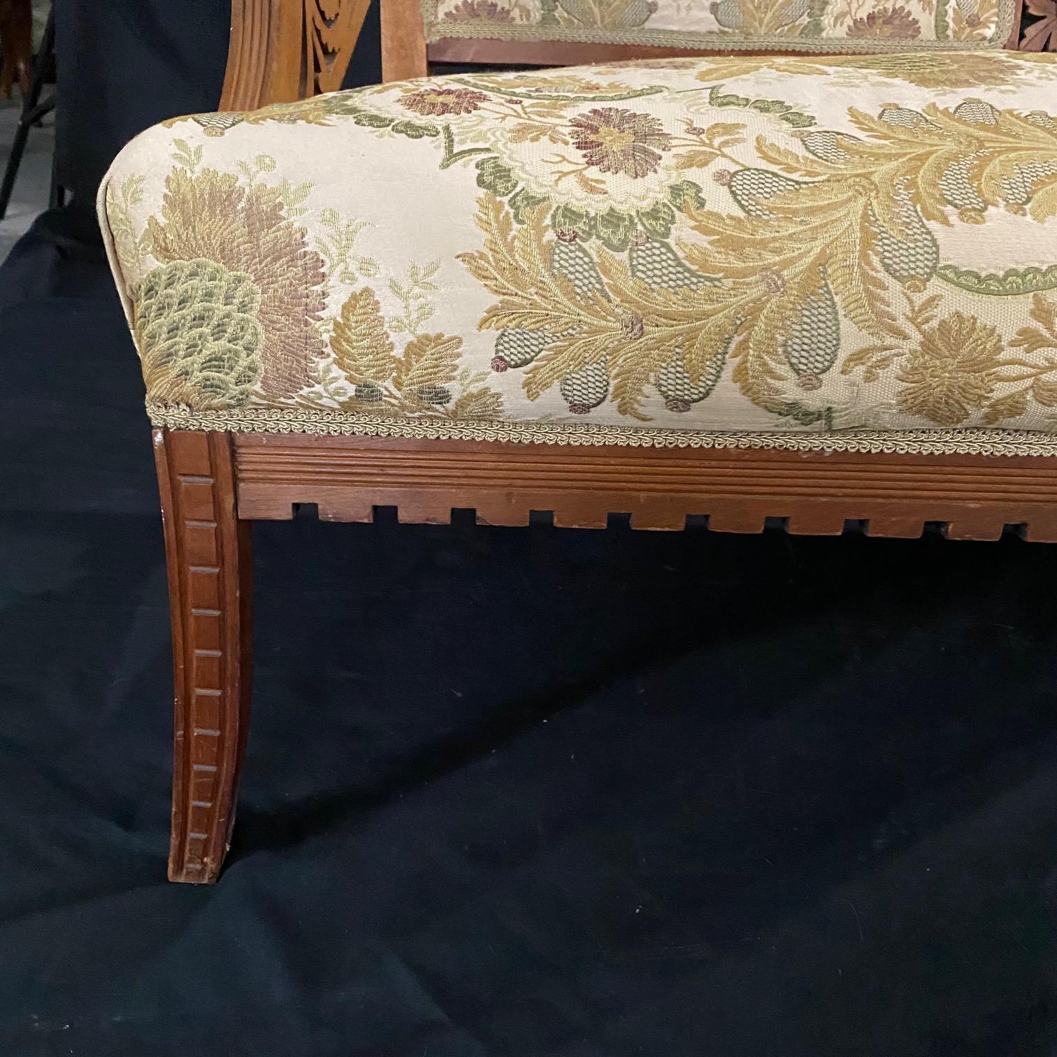 Authentic Rare Eastlake Aesthetic Movement Ornate Carved Walnut Loveseat For Sale 1