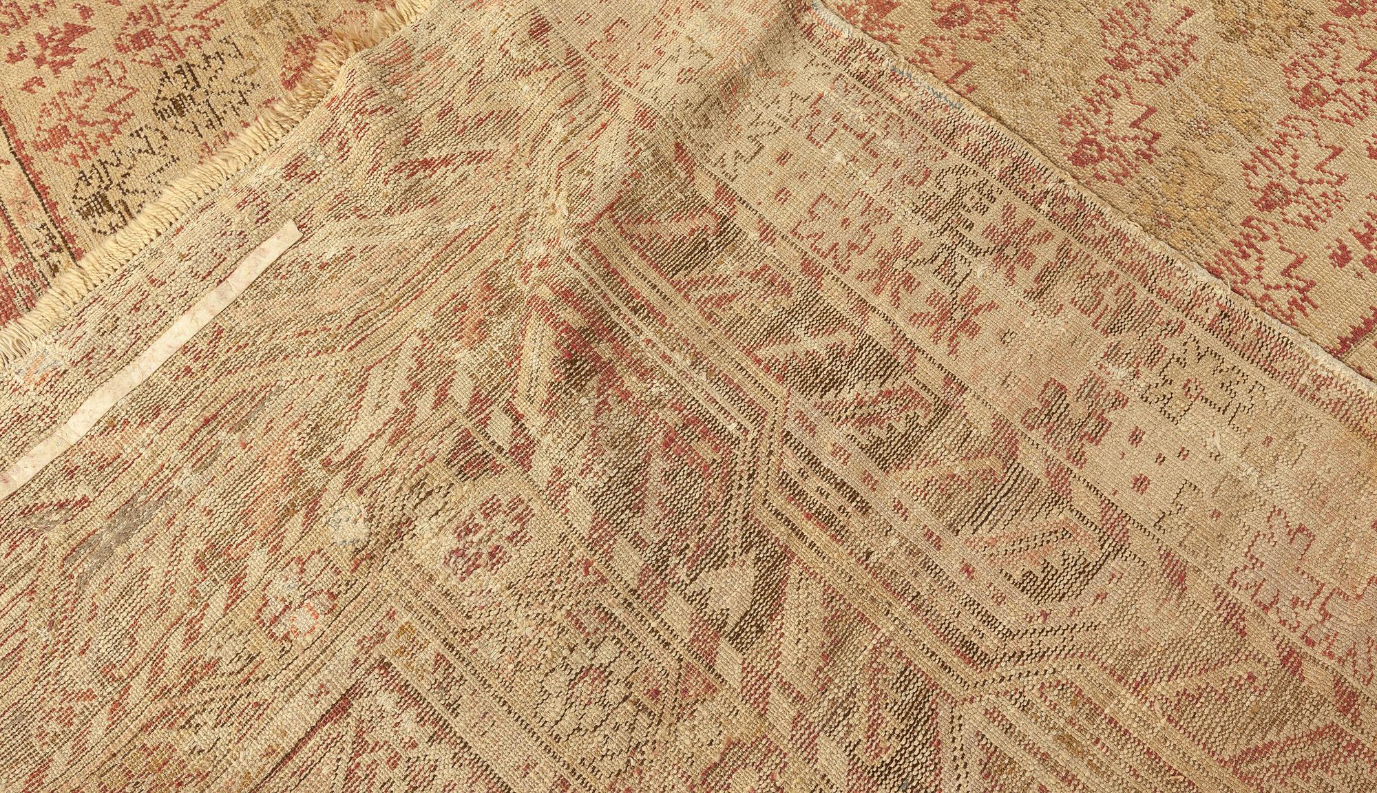 Hand-Woven Authentic 19th Century Red Turkish Ghiordes Rug For Sale