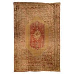 Antique Authentic 19th Century Red Turkish Ghiordes Rug