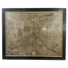 Authentic restrike of 1738 Map of Paris on Antique Paper