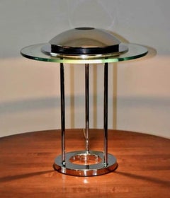 Original Robert Sonneman für George Kovacs, 1987, „Chrome Saturn Saucer Table La“