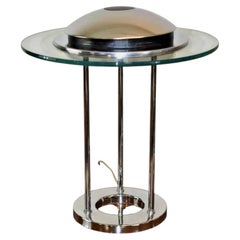 Original Robert Sonneman für George Kovacs, 1987, „Chrome Saturn Saucer Table La“