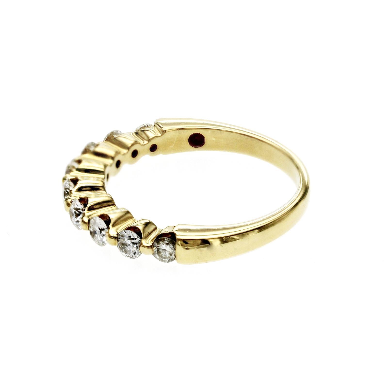 Women's or Men's Authentic Roberto Coin 18K Yellow Gold Diamonds Band Ring Size 6 For Sale