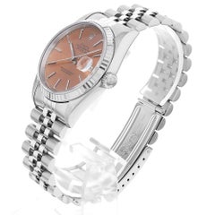 Authentic Rolex Datejust 16234, Silver Tapestry, Tropical T Series, Men's Watch