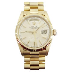  Authentic Rolex Day-Date President 18 Carats Yellow Gold Watch