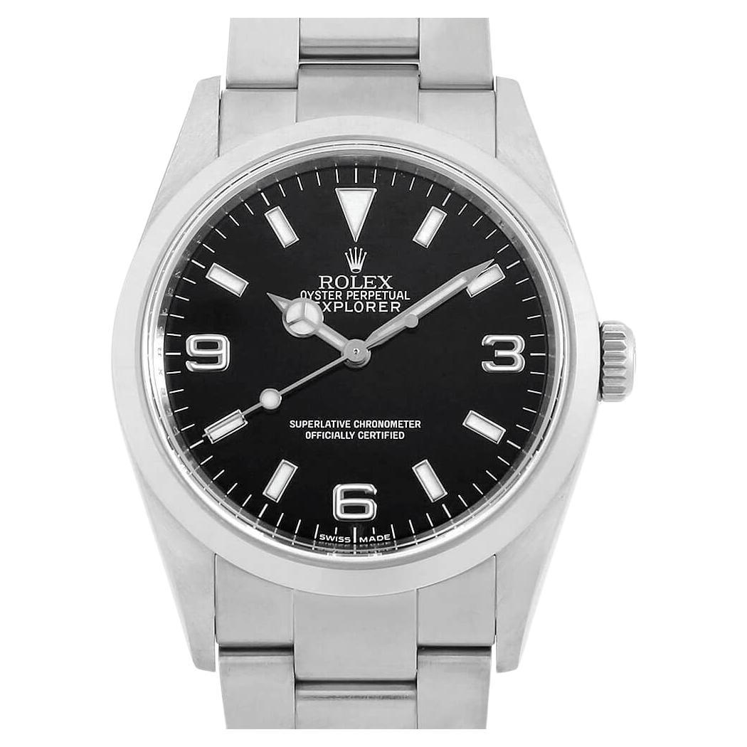 Authentic Rolex Explorer I 114270 V No. Men's Black Dial Pre-Owned Watch