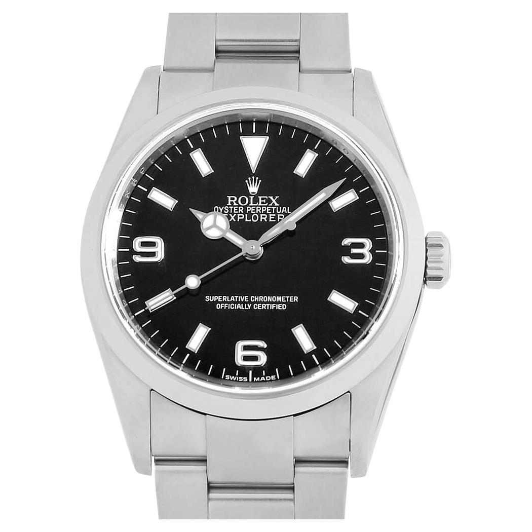 Authentic Rolex Explorer I 114270 V No. Men's Black Dial Pre-Owned Watch