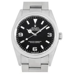 Authentique montre Rolex Explorer I 114270 V No. pour homme cadran noir d'occasion