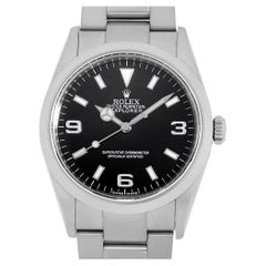 Authentic Rolex Explorer I 114270 V Series Black Dial Men's Watch - Gently Used