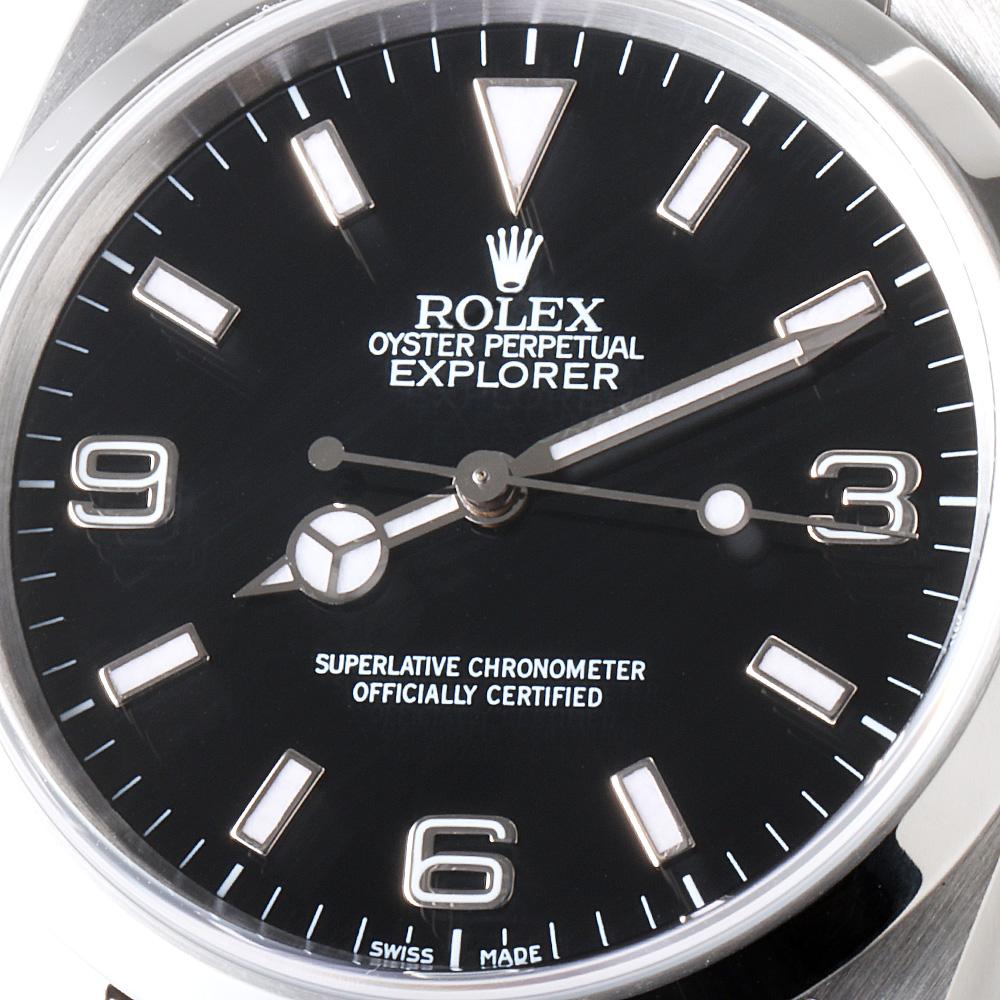Authentic Rolex Explorer I 14270 Men's - Black Dial, A-Series, Used 2