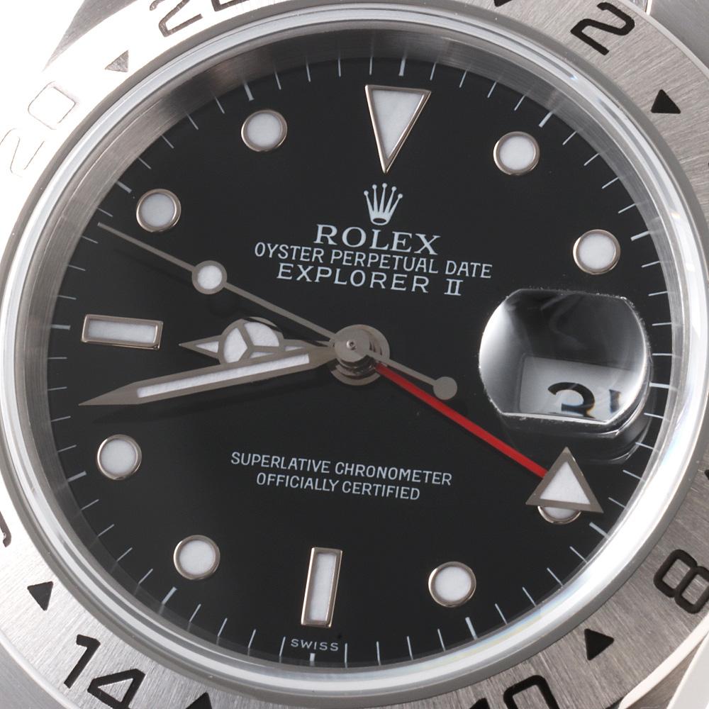 Authentic Rolex Explorer II 16570 Men's Black Dial A-Series Used Watch, Mint 3