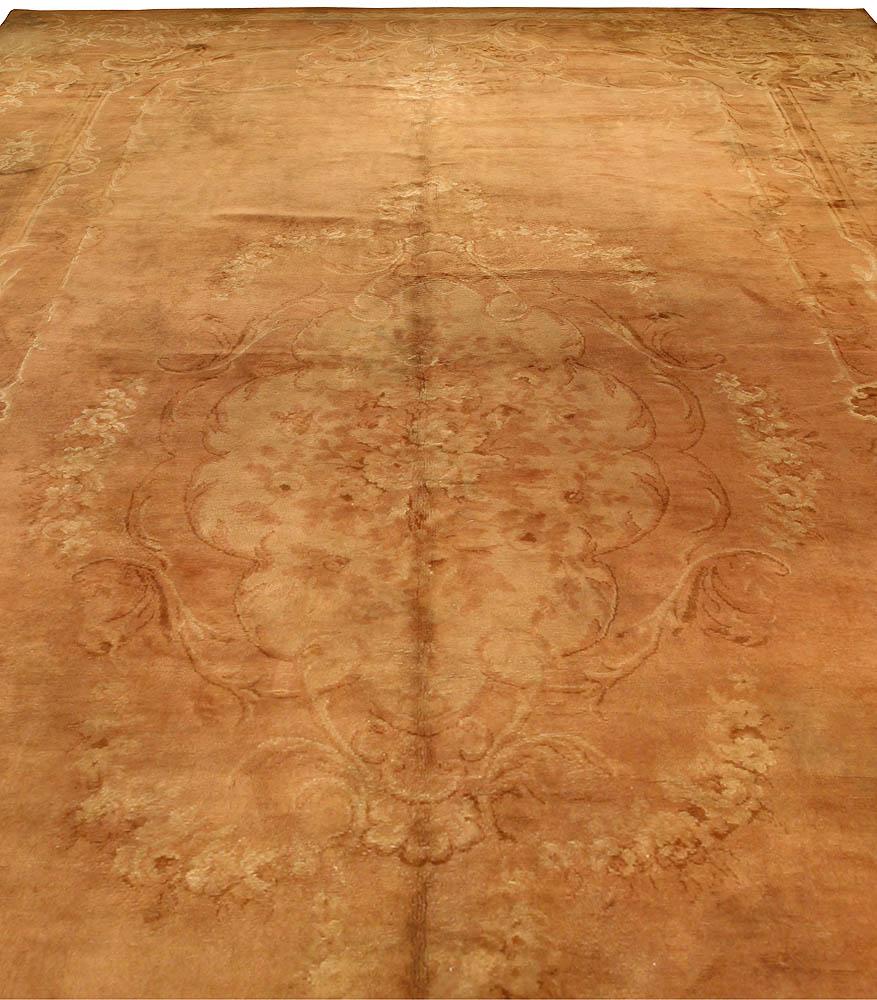 French Authentic Savonnerie Botanic Handmade Wool Carpet For Sale
