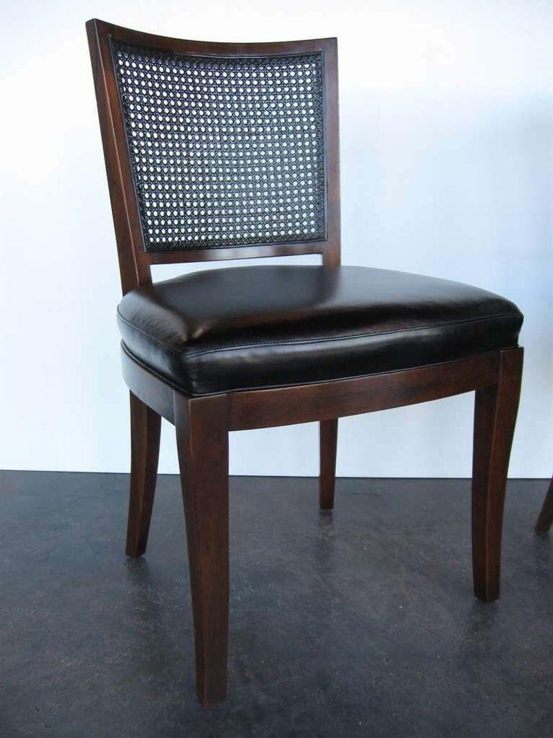 Authentic Set of 8 John Stuart Cane Chairs For Sale 1