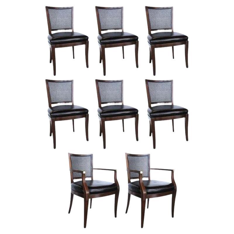 Authentic Set of 8 John Stuart Cane Chairs For Sale