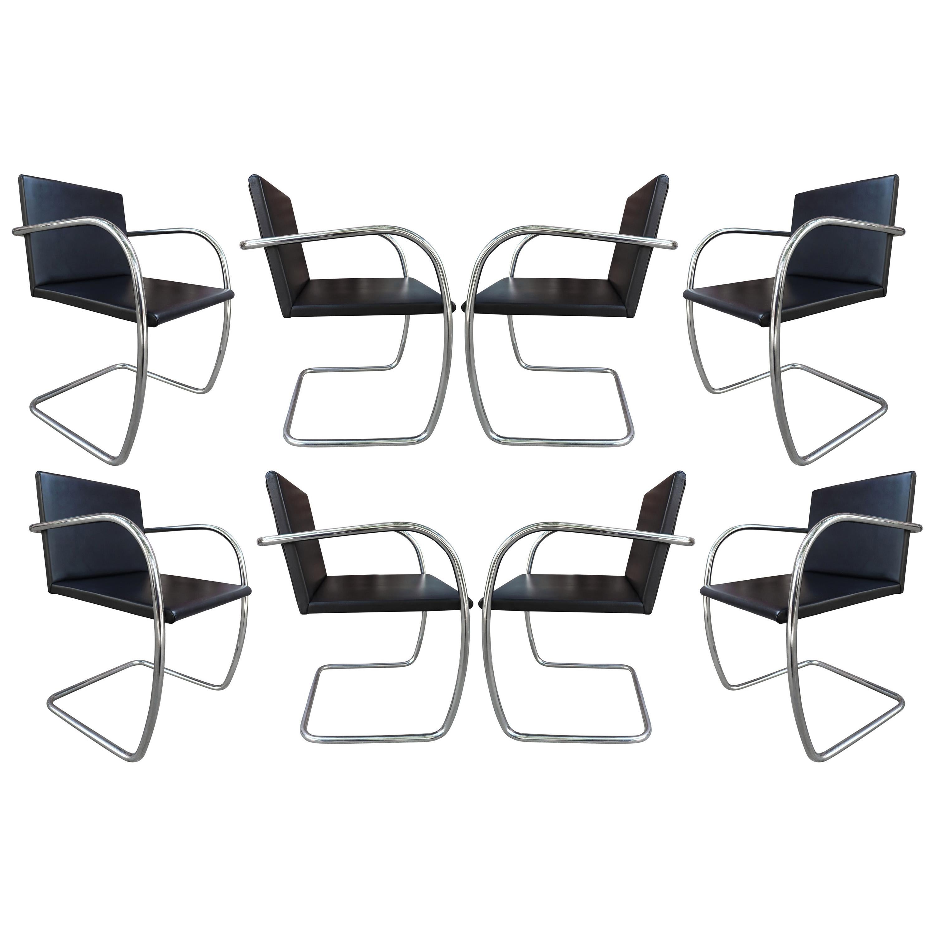 Authentic Set of Eight Midcentury Knoll Brno Chairs by Mies van der Rohe