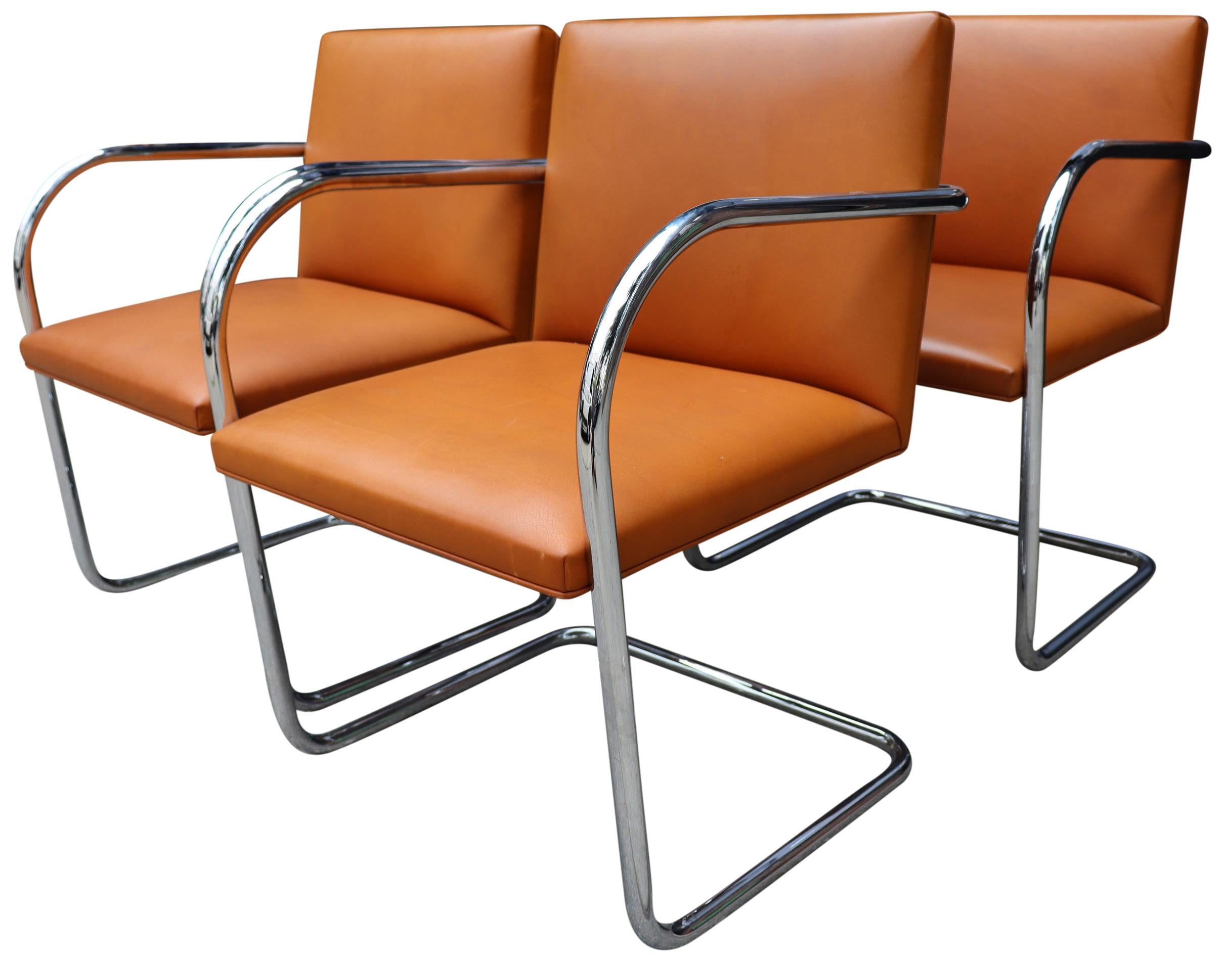 20th Century Authentic Set of Four Midcentury Knoll Brno Chairs by Mies van der Rohe