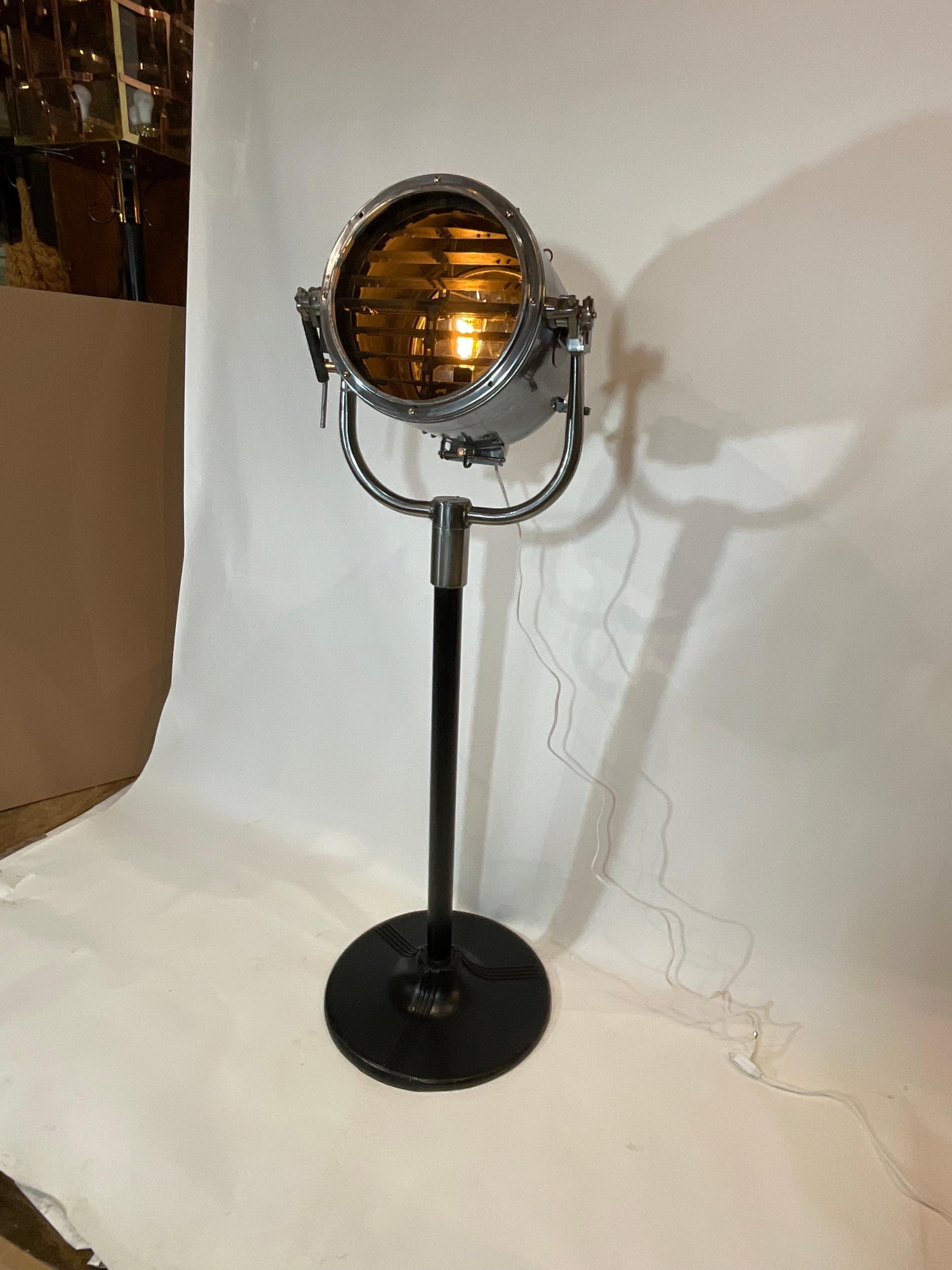 Mid-20th Century Authentic Ships Signal Spotlight on Stand For Sale