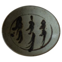 Plato auténtico de cerámica Shoji Hamada, Japón, mediados del siglo XX, Wabi Sabi