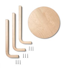 Authentic Stool 60 in Birch with White Laminate Seat by Alvar Aalto & Artek