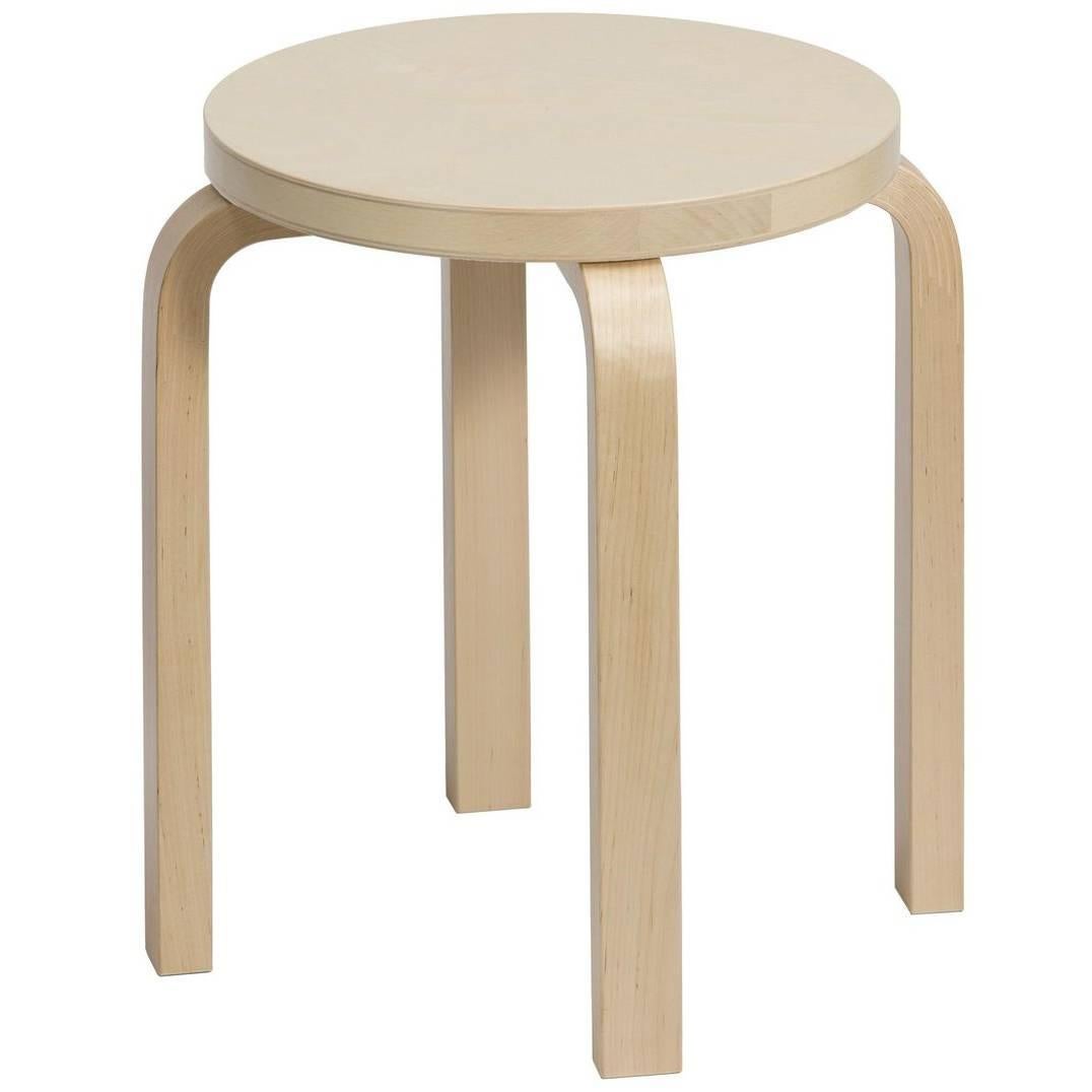 Authentic Stool E60 in Birch by Alvar Aalto & Artek For Sale