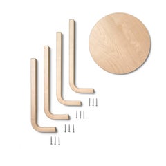 Authentic Stool E60 in Birch with Black Linoleum Seat by Alvar Aalto & Artek