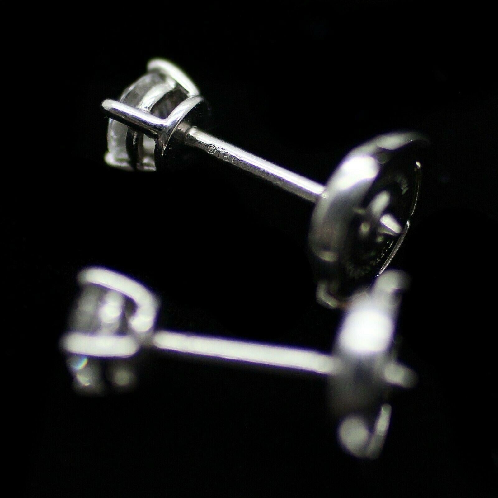Round Cut Authentic Stud Earrings of Round Brilliant Diamonds in Platinum .50pts