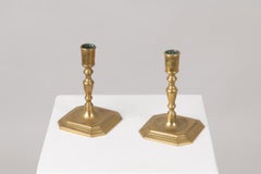 Authentic Swedish Baroque Candlesticks in Brass