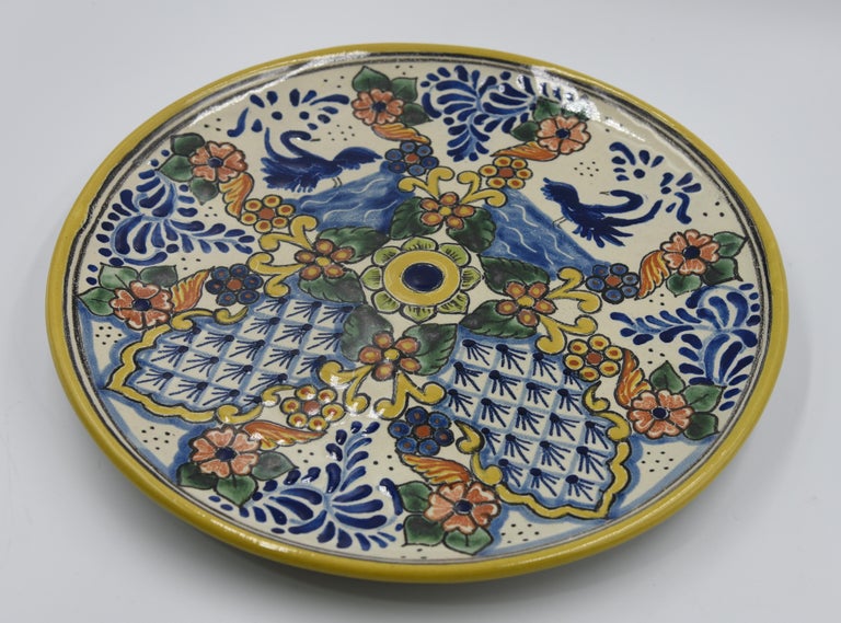 Authentic Talavera Decorative Plate Folk Art Wall Hanging Mexican