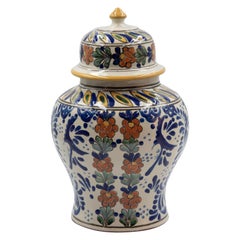 Authentische Talavera dekorative Vase Volkskunst Gefäß mexikanischen Keramik blau weiß