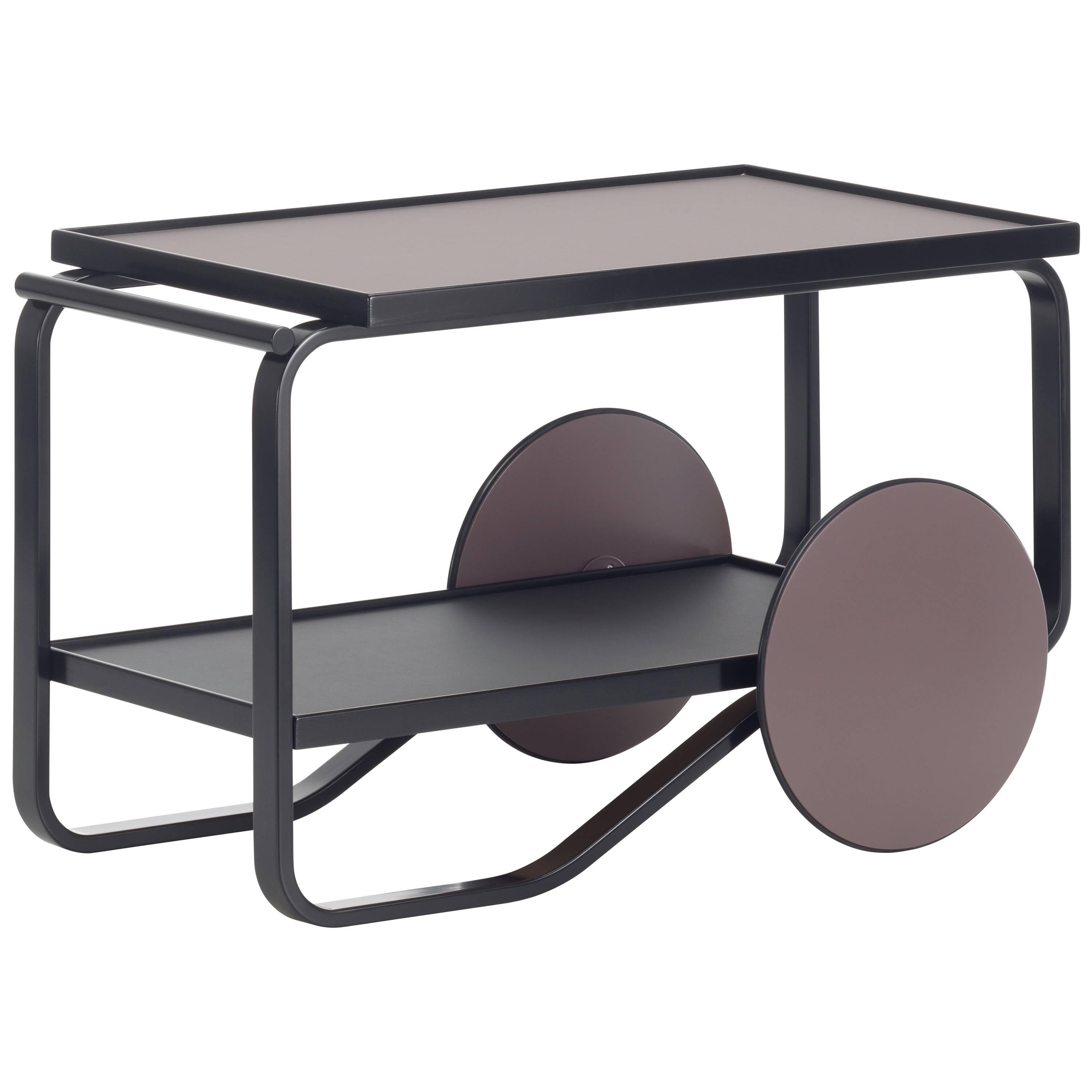 Authentic Tea Trolley 901 in Black Birch by Alvar Aalto, Hella Jongerius & Artek For Sale
