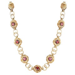 Authentic Tiffany and Co. 14kt Gold and Garnet Necklace, Circa 1960