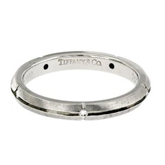 Authentic Tiffany & Co. 18 Karat White Gold Diamond Wedding Band Ring