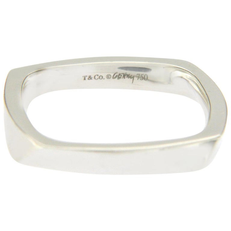 Authentic Tiffany and Co. 18 Karat White Gold Frank Gehry Torque Ring at  1stDibs | tiffany gehry ring