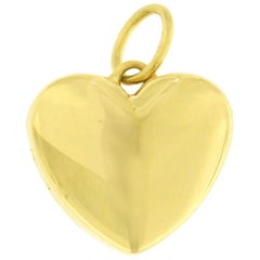 Authentic Tiffany & Co. 18 Karat Yellow Gold Heart Locket Pendant