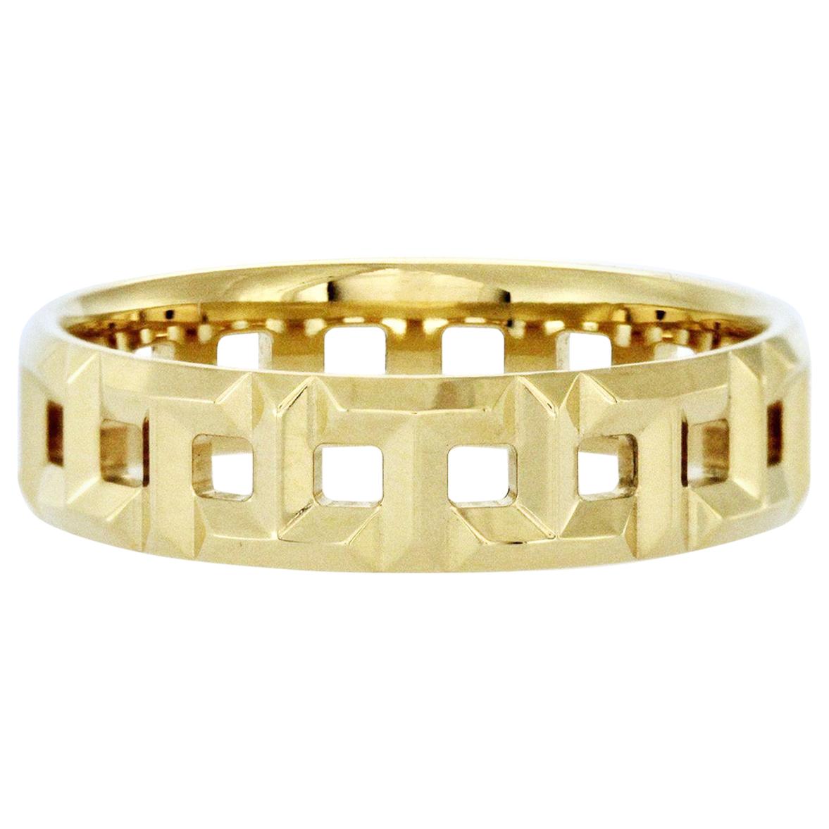 Authentic Tiffany & Co., 18 Karat Yellow Gold T True Band Ring