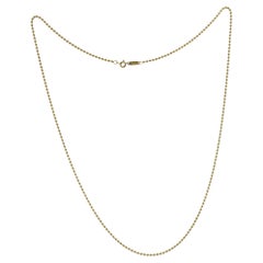 Authentic Tiffany & Co. 18K Yellow Gold Beaded Ball Chain Necklace Size 24"