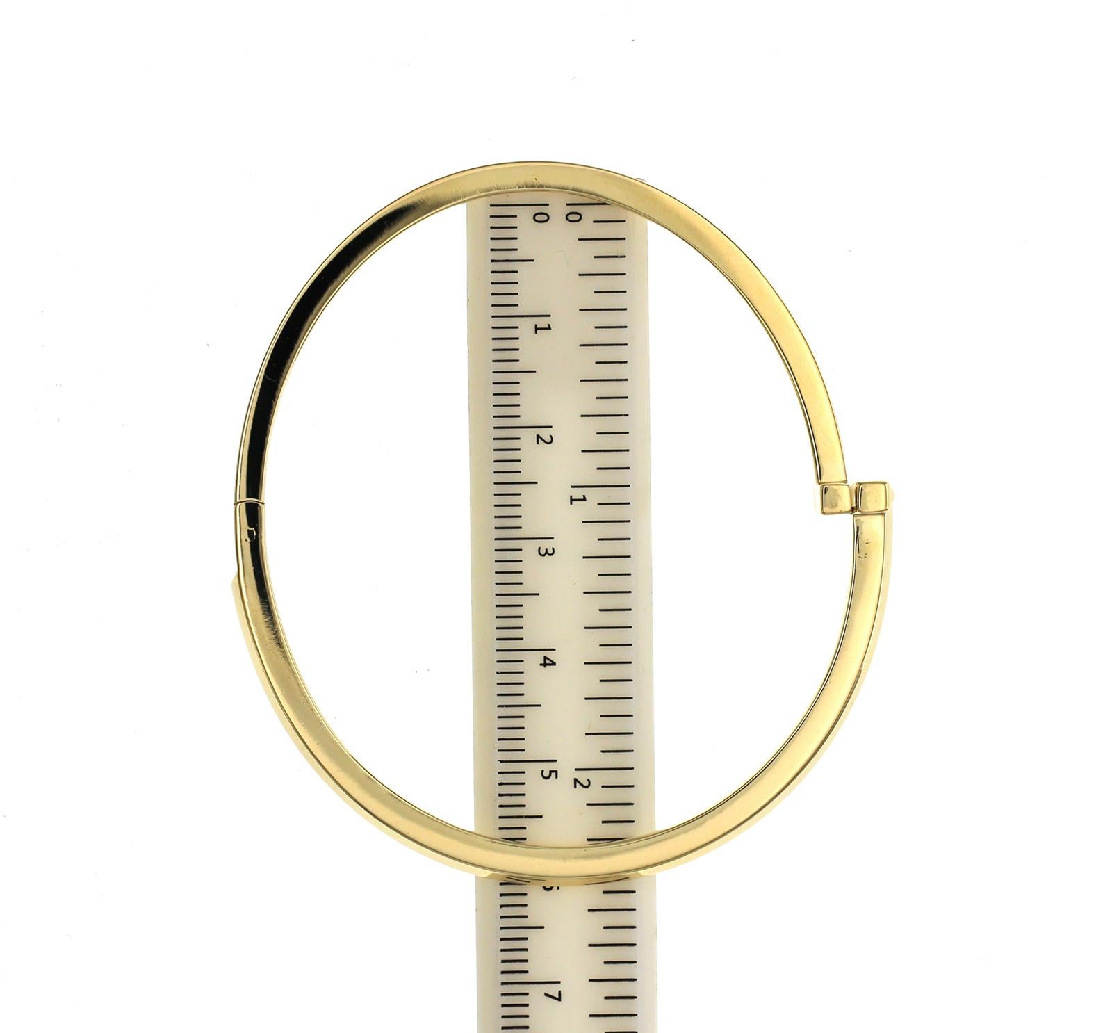 Authentischer Tiffany & Co Armreif mit Scharnier, 18 Karat Gelbgold Diamanten T1 2