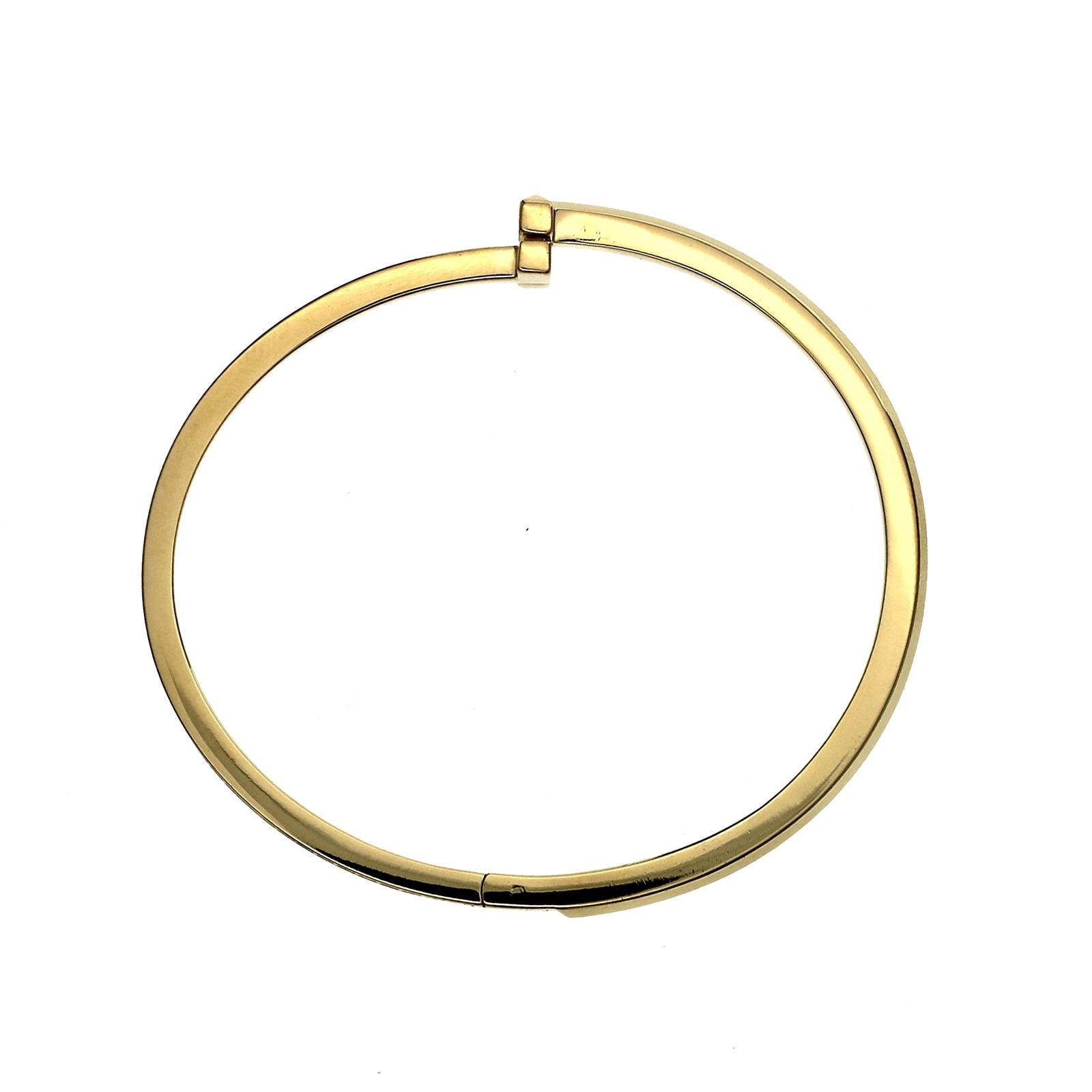 Authentischer Tiffany & Co Armreif mit Scharnier, 18 Karat Gelbgold Diamanten T1 3