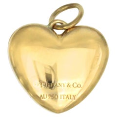 Authentic Tiffany & Co. 18k Yellow Gold Heart Locket Pendant Charm