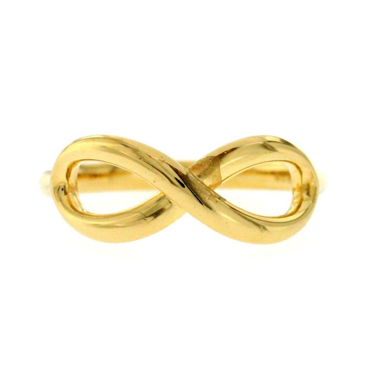 Authentic Tiffany and Co. 18 Karat Yellow Gold Infinity Band Ring at ...