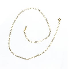 Authentic Tiffany & Co. 18K Yellow Gold Oval Link Chain Necklace Size 16"