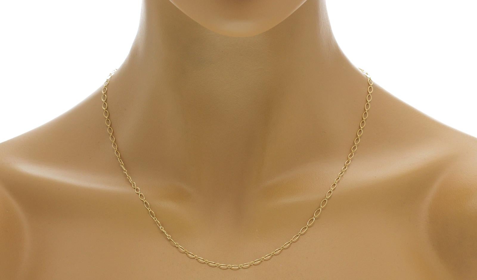 Authentic Tiffany and Co. 18K Yellow Gold Oval Link Chain Necklace Size
