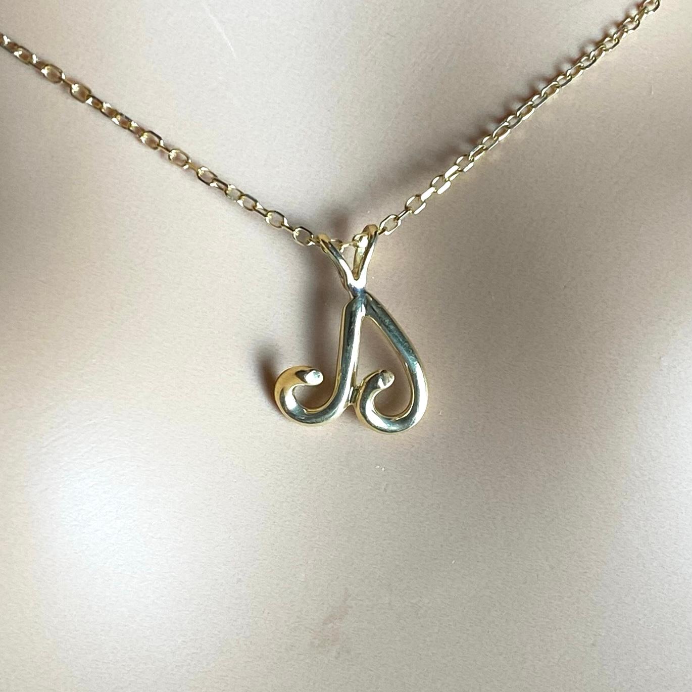 Women's or Men's Authentic Tiffany Co 18K Yellow Gold Vintage Aries Ram Zodiac Pendant Necklace