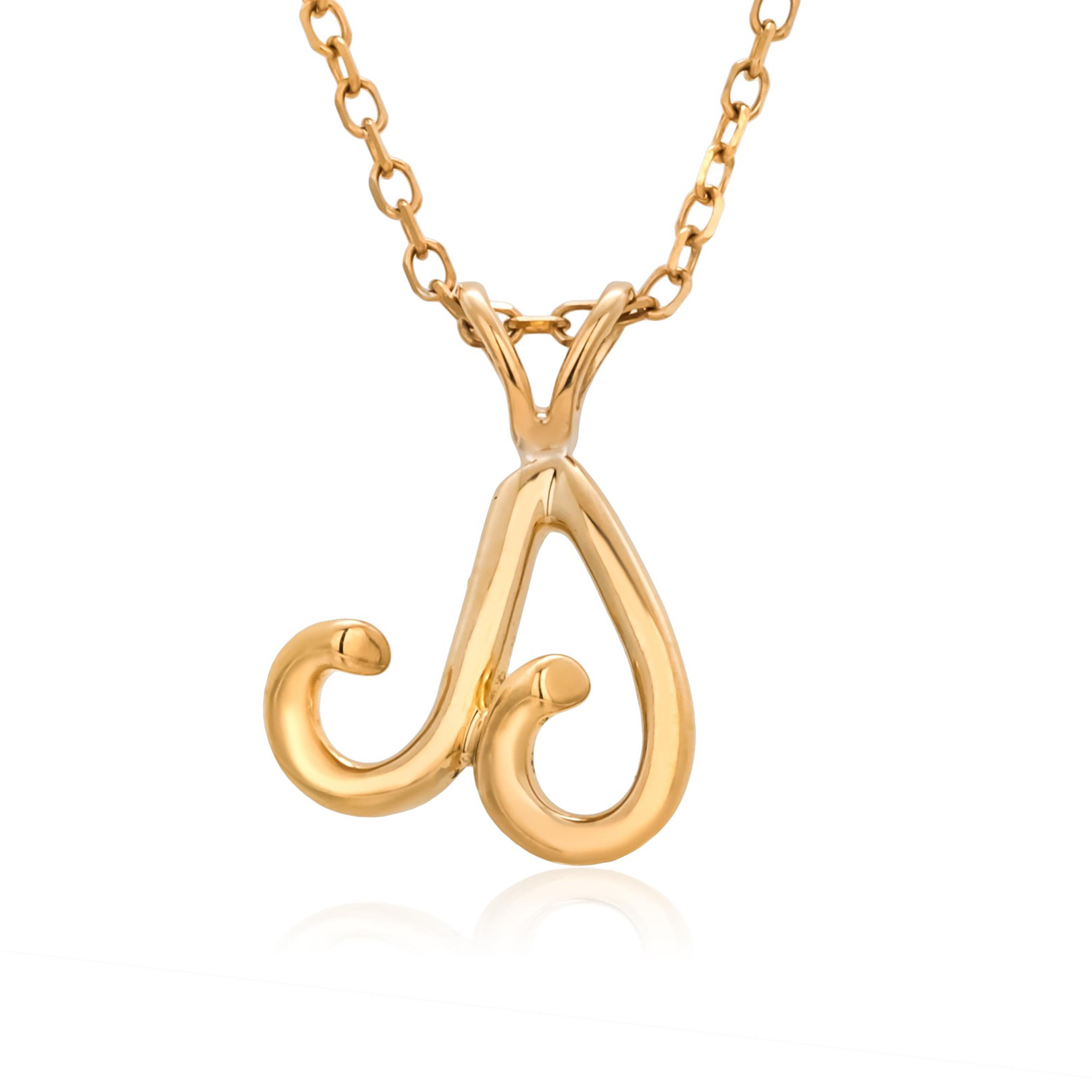 Authentic Tiffany Co 18K Yellow Gold Vintage Aries Ram Zodiac Pendant Necklace 1