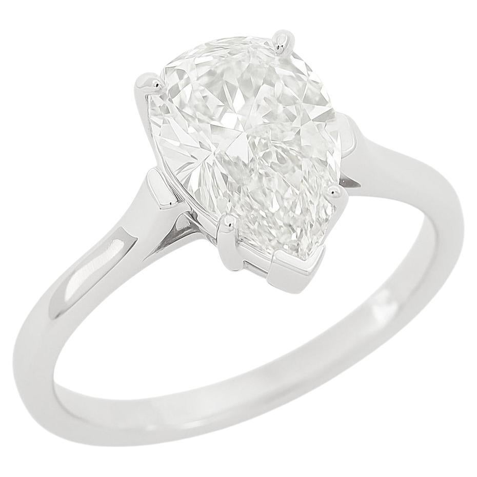 Authentic Tiffany & Co. 2.35 Carat Platinum Pear-Shaped Diamond Solitaire Engage
