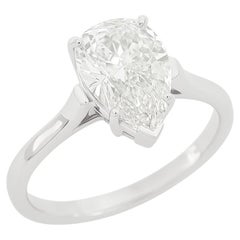 Authentic Tiffany & Co. 2.35 Carat Platinum Pear-Shaped Diamond Solitaire Engage