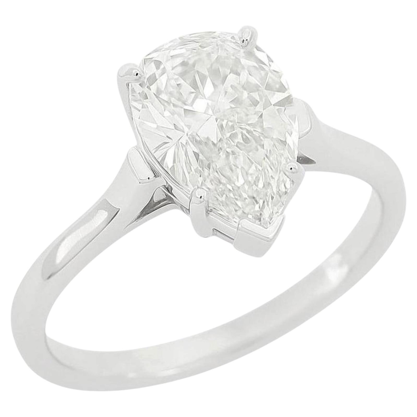 Authentic Tiffany & Co. 2.35 Carat Platinum Pear-shaped Diamond Solitaire Engage