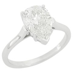 Authentic Tiffany & Co. 2.35 Carat Platinum Pear-Shaped Diamond Solitaire Engage