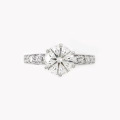 Authentic Tiffany & Co. 2.51 Carat Platinum Channel-Set Diamond Engagement Ring