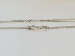 Authentic Tiffany & Co 925 Silver Infinity Pendant with Double Chain Necklace